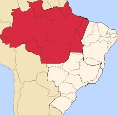 Complexo regional amazônico em destaque no mapa